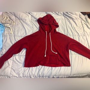 Adorable Soft Crop Wild Fable Burgundy Red Hoodie Sweatshirt L